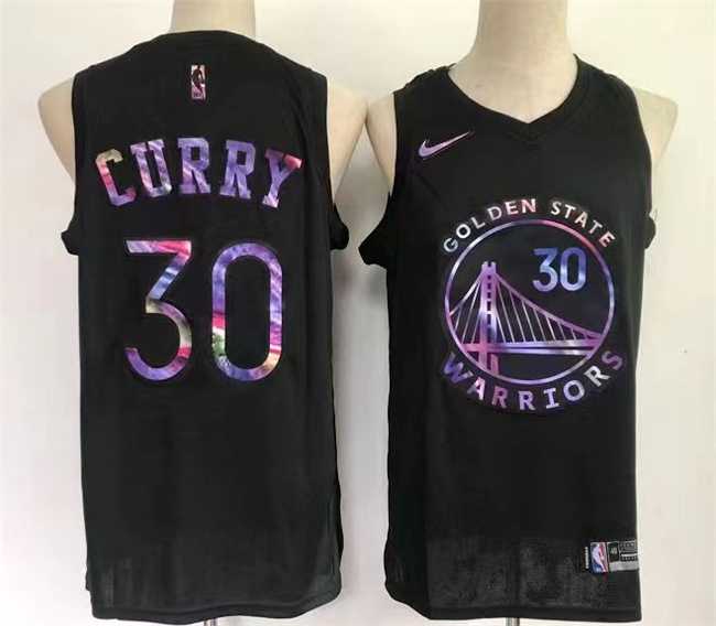 Men%27s Golden State Warriors #30 Stephen Curry Black Stitched Basketball Jersey